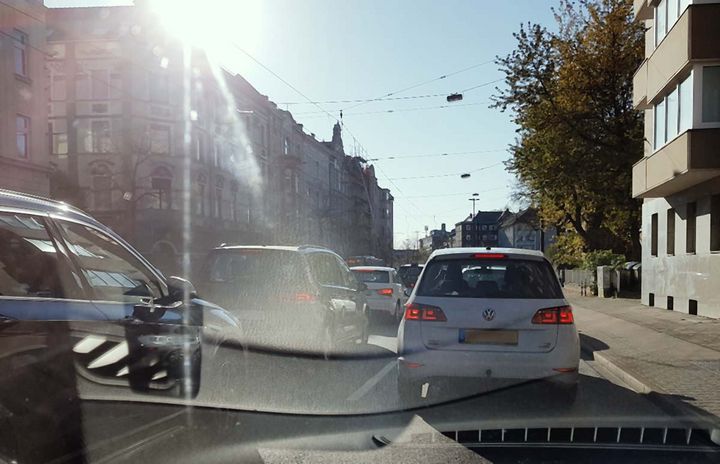 Stau auf dem Lastring in Düsseldorf