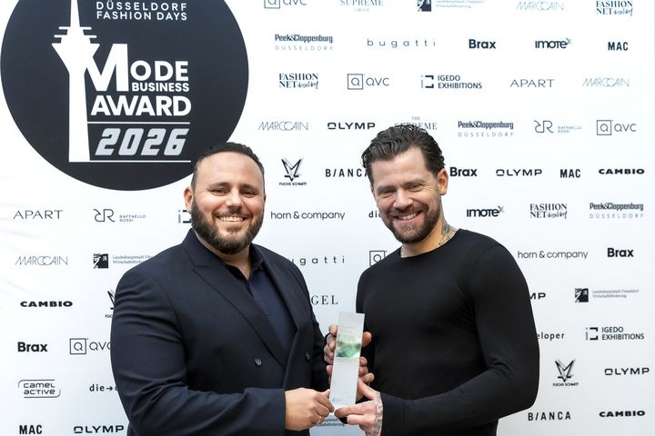 Modebusiness Award Düsseldorf 2026: LFDY erhält Auszeichnung Lorenz Amend und Alexander Pablo Steingass erhalten den Modebusiness Award Düsseldorf 2026.