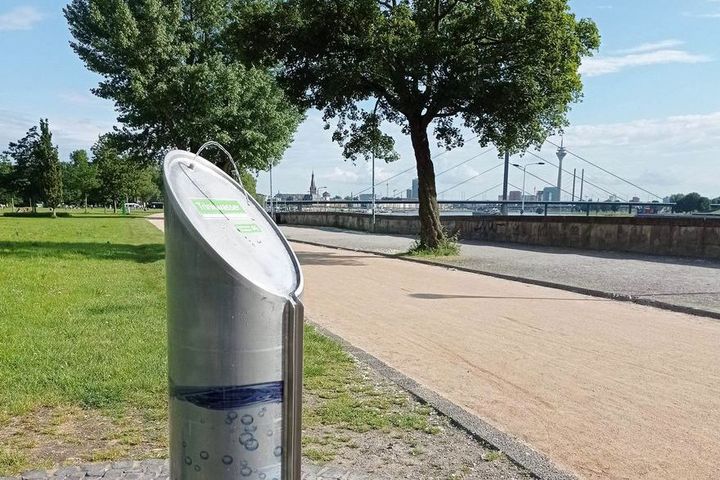 Eine der Stationen auf der Trinkbrunnen-Tour am 19. September: Der Trinkbrunnen im Rheinpark / Foto (c) Landeshauptstadt Düsseldorf